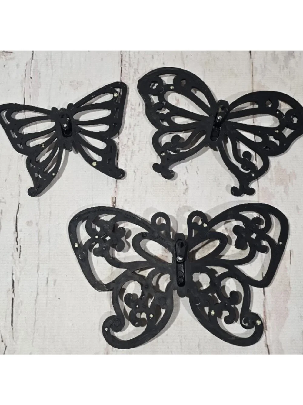3 Upcycled Homco Butterfly Wall Art Dark Academia Cottagecore Figures Eclectic